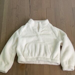Cozy White Fleece Sherpa Pullover